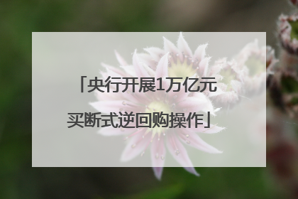 央行开展1万亿元买断式逆回购操作
