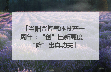 当阳晋控气体投产一周年：“创”出新高度 “降”出真功夫