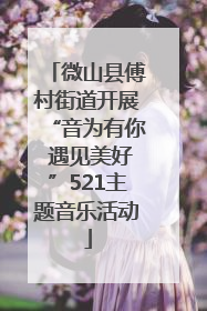 微山县傅村街道开展“音为有你 遇见美好”521主题音乐活动