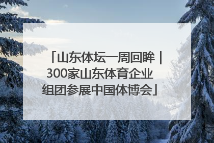 山东体坛一周回眸｜300家山东体育企业组团参展中国体博会