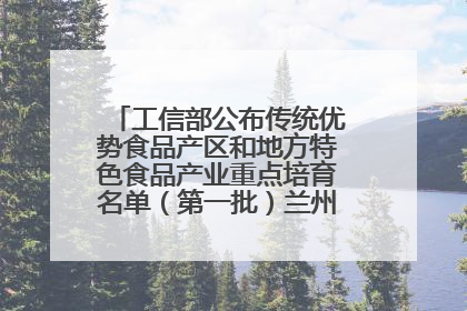 工信部公布传统优势食品产区和地方特色食品产业重点培育名单（第一批）兰州牛肉拉面位列其中
