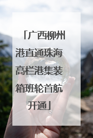 广西柳州港直通珠海高栏港集装箱班轮首航开通