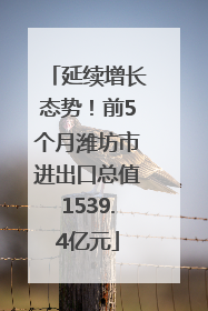 延续增长态势！前5个月潍坊市进出口总值1539.4亿元