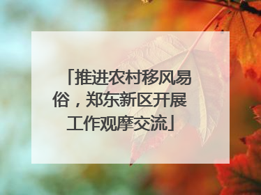 推进农村移风易俗，郑东新区开展工作观摩交流