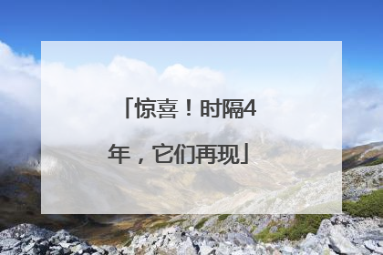 惊喜！时隔4年，它们再现