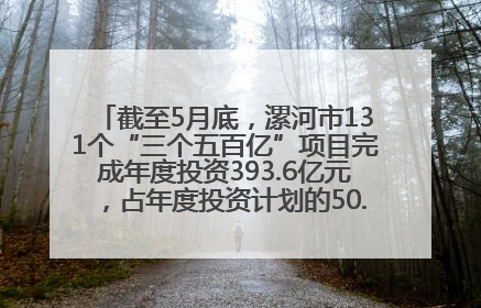 截至5月底，漯河市131个“三个五百亿”项目完成年度投资393.6亿元，占年度投资计划的50.41%——“三个五百亿”项目带动产业提质升级