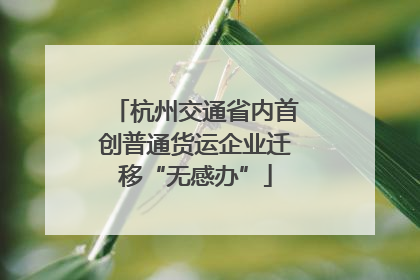 杭州交通省内首创普通货运企业迁移“无感办”