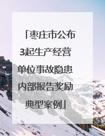 枣庄市公布3起生产经营单位事故隐患内部报告奖励典型案例