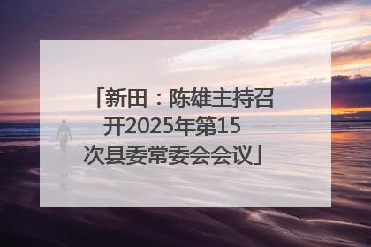 新田：陈雄主持召开2025年第15次县委常委会会议