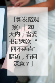 新发路观察+｜20天内，省委书记两次“四不两直”暗访，有何深意？
