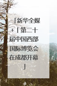 新华全媒+丨第二十届中国西部国际博览会在成都开幕