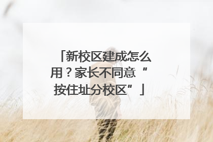 新校区建成怎么用？家长不同意“按住址分校区”