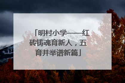 明村小学——红砖铸魂育新人，五育并举谱新篇