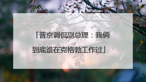 普京调侃副总理：我俩到底谁在克格勃工作过