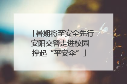 暑期将至安全先行 安阳交警走进校园撑起“平安伞”