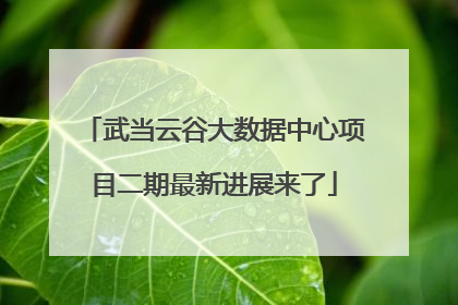 武当云谷大数据中心项目二期最新进展来了