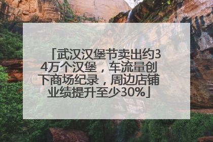 武汉汉堡节卖出约34万个汉堡，车流量创下商场纪录，周边店铺业绩提升至少30%