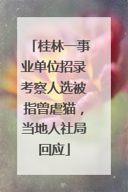 桂林一事业单位招录考察人选被指曾虐猫，当地人社局回应