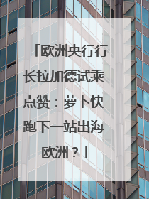 欧洲央行行长拉加德试乘点赞：萝卜快跑下一站出海欧洲？