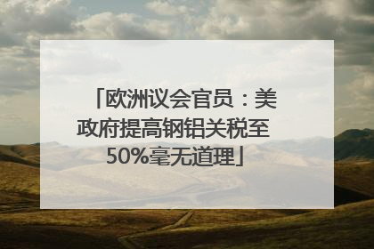 欧洲议会官员：美政府提高钢铝关税至50%毫无道理