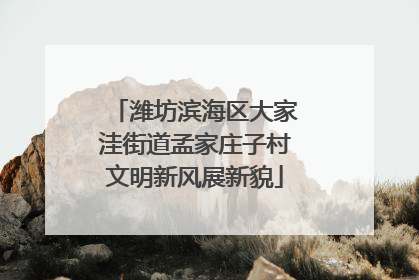 潍坊滨海区大家洼街道孟家庄子村文明新风展新貌