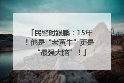 民警时跟鹏：15年！他是“老黄牛”更是“最强大脑”！