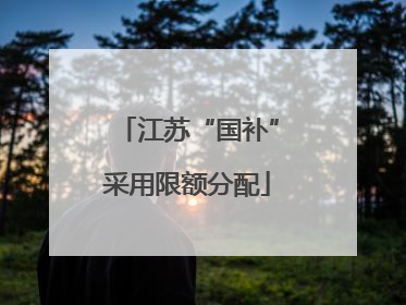 江苏“国补”采用限额分配