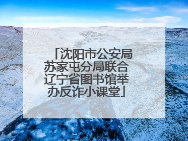 沈阳市公安局苏家屯分局联合辽宁省图书馆举办反诈小课堂