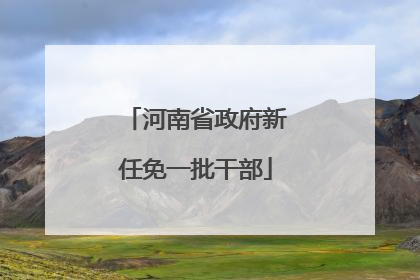 河南省政府新任免一批干部