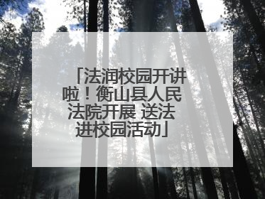 法润校园开讲啦！衡山县人民法院开展 送法进校园活动