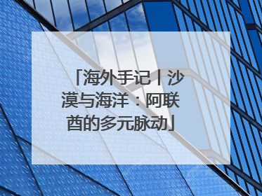 海外手记丨沙漠与海洋：阿联酋的多元脉动