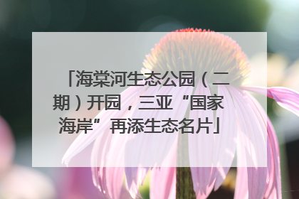 海棠河生态公园（二期）开园，三亚“国家海岸”再添生态名片