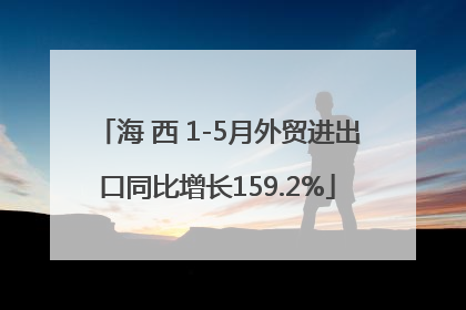 海 西 1-5月外贸进出口同比增长159.2%