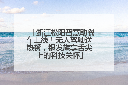 浙江松阳智慧助餐车上线！无人驾驶送热餐，银发族享舌尖上的科技关怀