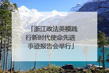 浙江政法英模践行新时代使命先进事迹报告会举行