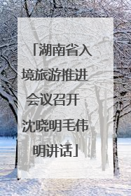湖南省入境旅游推进会议召开 沈晓明毛伟明讲话