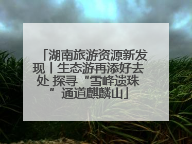 湖南旅游资源新发现丨生态游再添好去处 探寻“雪峰遗珠”通道麒麟山