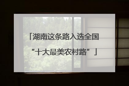 湖南这条路入选全国“十大最美农村路”