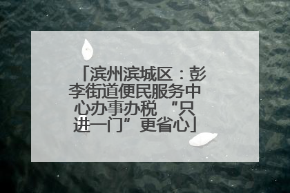 滨州滨城区：彭李街道便民服务中心办事办税 “只进一门”更省心