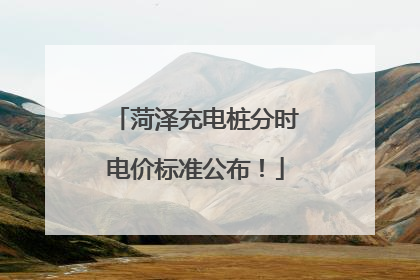 菏泽充电桩分时电价标准公布！