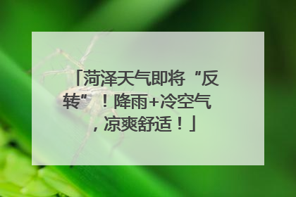 菏泽天气即将“反转”！降雨+冷空气，凉爽舒适！