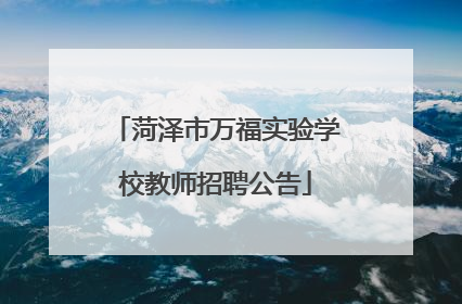 菏泽市万福实验学校教师招聘公告