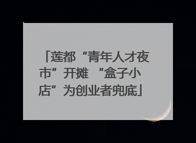 莲都“青年人才夜市”开摊 “盒子小店”为创业者兜底