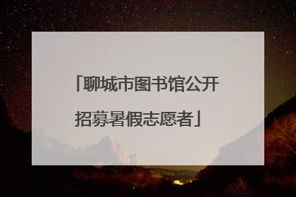 聊城市图书馆公开招募暑假志愿者
