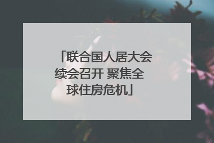 联合国人居大会续会召开 聚焦全球住房危机
