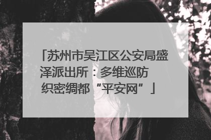 苏州市吴江区公安局盛泽派出所：多维巡防  织密绸都“平安网”