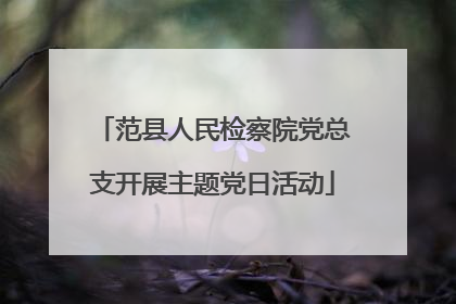 范县人民检察院党总支开展主题党日活动
