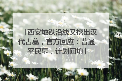 西安地铁沿线又挖出汉代古墓，官方回应：普通平民墓，计划回填