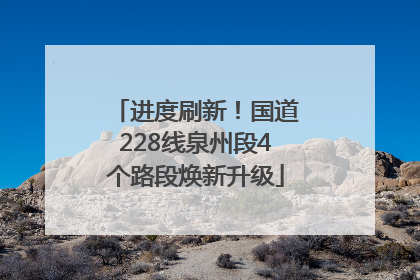 进度刷新！国道228线泉州段4个路段焕新升级