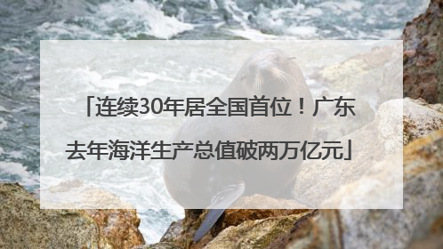 连续30年居全国首位！广东去年海洋生产总值破两万亿元